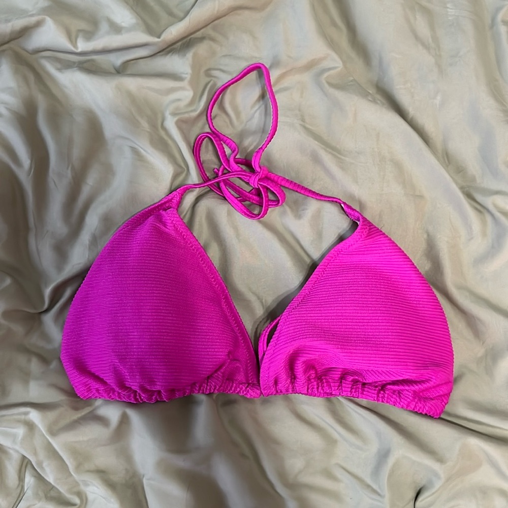 Purple triangle bikini top